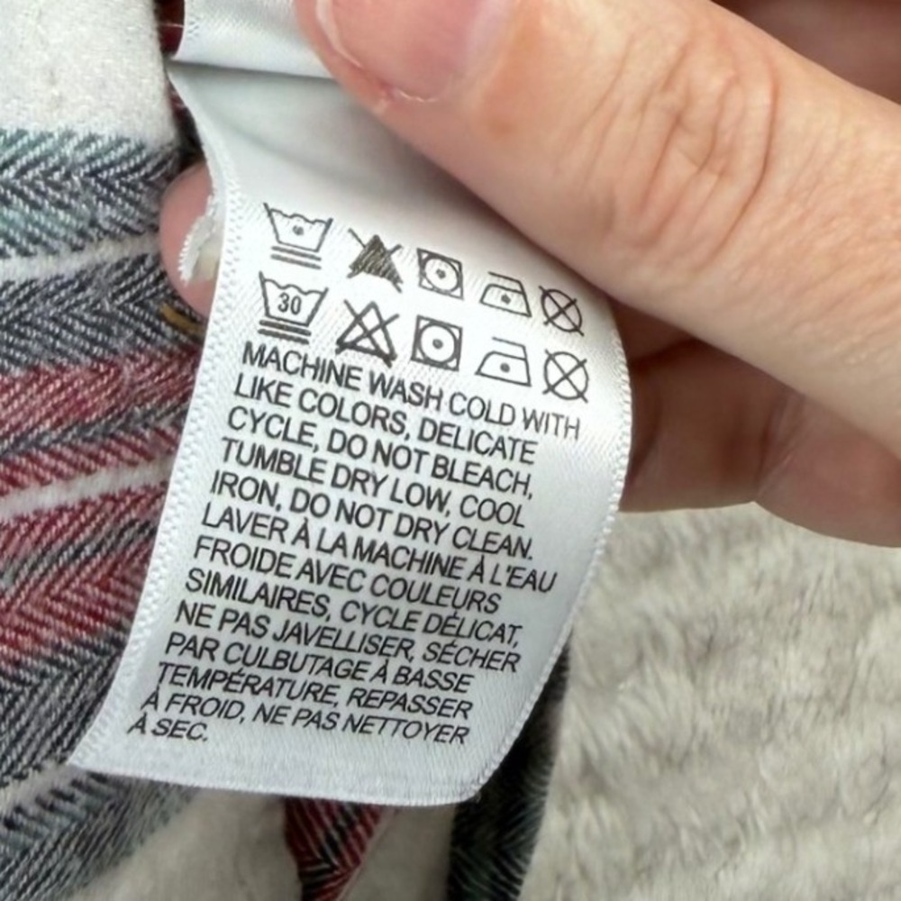 Lucky Brand Flannel Shirt Mens L Red White Plaid Saturday Stretch Long Sleeve - Picture 7 of 9